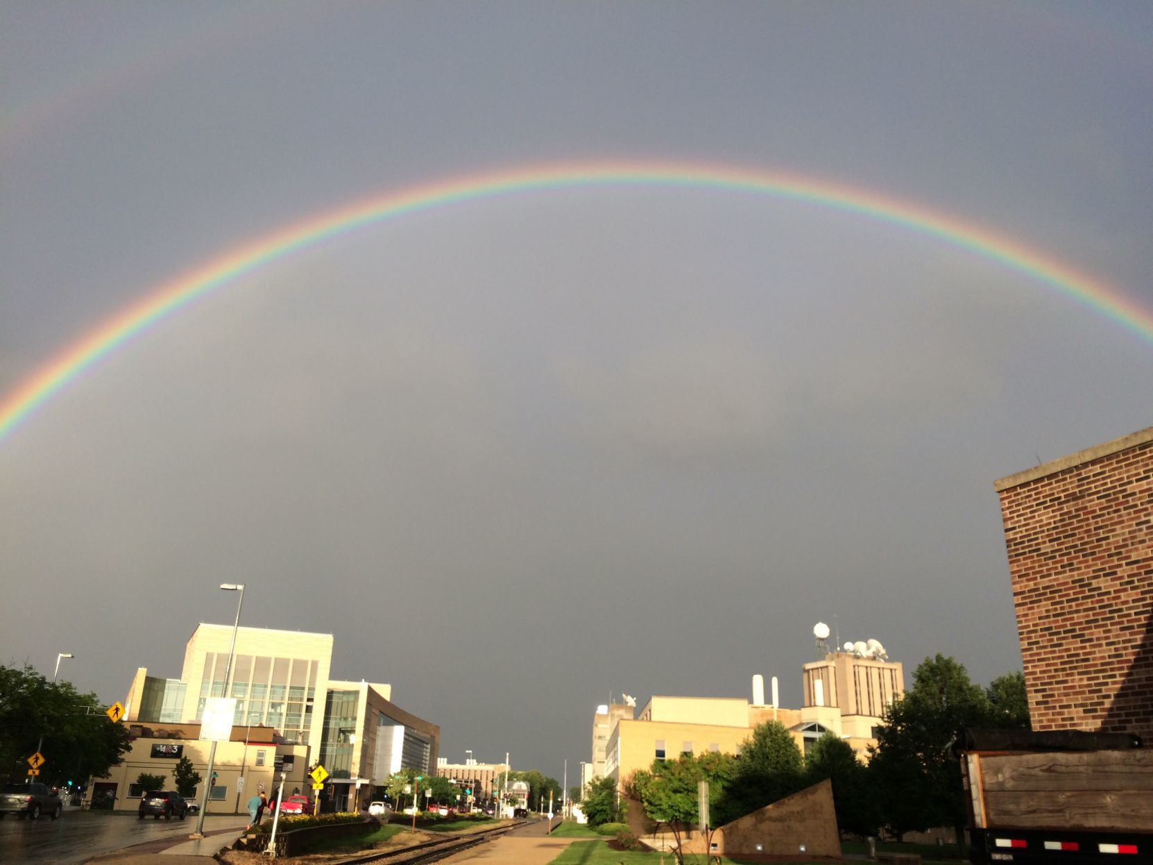 Rainbow over campus